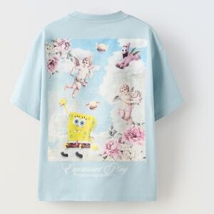 ‼️SALE‼️ Zara kids sponge bob Graphic T-Shirt with Cartoon Print